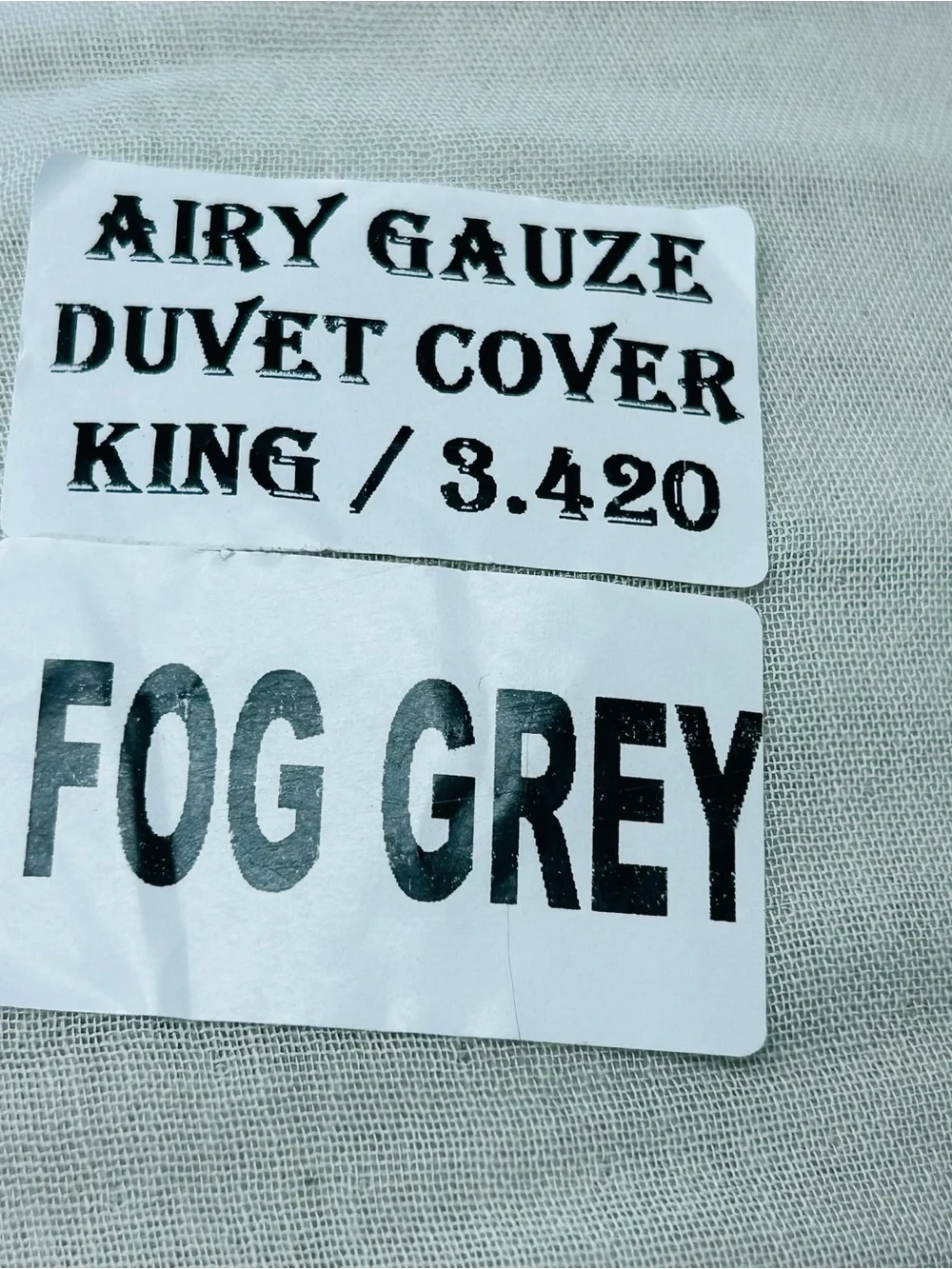 QUINCE Organic Airy Gauze Duvet Cover King/Cal King Fog Grey 0077